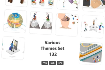 Divers thèmes Set 132 Pack d'Illustrations