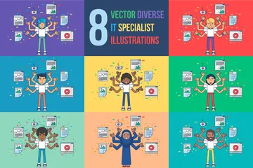Diverse IT Specialist Illustration Pack