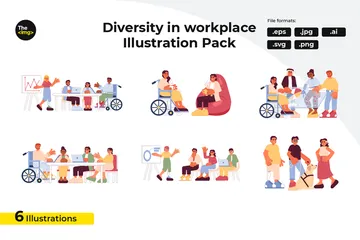 Diversidad en el lugar de trabajo Paquete de Ilustraciones