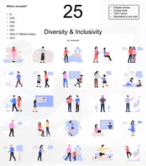 Diversidade e Inclusão Pacote de Ilustrações