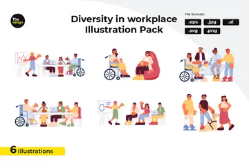 Diversidade no local de trabalho Pacote de Ilustrações