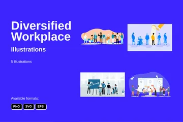 Diversified Workplace Illustration Pack