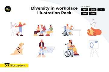 Diversity In Workplace Illustration Pack