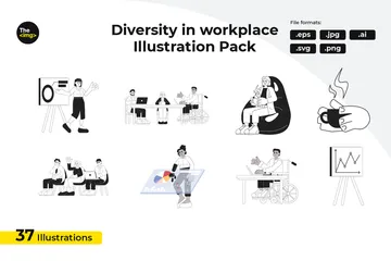 Diversity In Workplace Illustration Pack