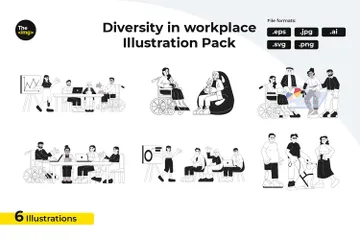 Diversity In Workplace Illustration Pack