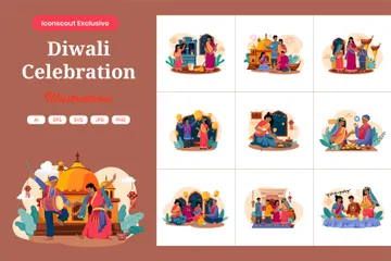 Diwali Pack d'Illustrations