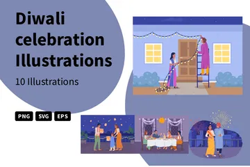 Diwali Celebration Illustration Pack