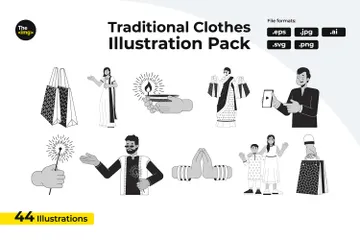 Culture traditionnelle de Diwali Pack d'Illustrations