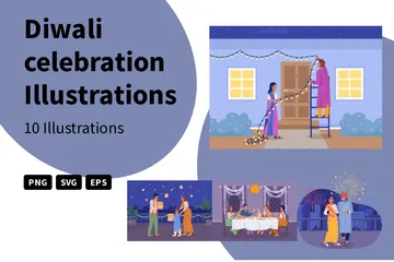 Diwali-Feier Illustrationspack