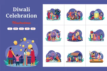 Diwali-Feier Illustrationspack