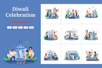 Diwali-Feier Illustrationspack