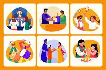 Diwali Illustration Pack