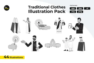 Diwali Traditional Culture Illustration Pack