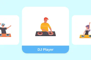 DJ 플레이어 일러스트레이션 팩