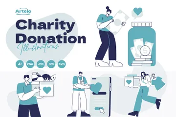 Doação de caridade Pacote de Ilustrações