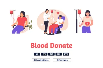 Doador de sangue Pacote de Ilustrações