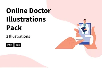 Médecin en ligne Pack d'Illustrations