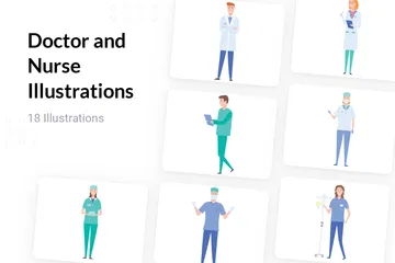 Doctor And Nurse Illustration Pack