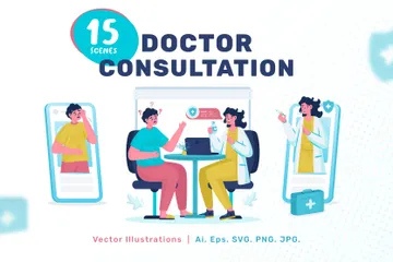 Doctor Consultation Illustration Pack