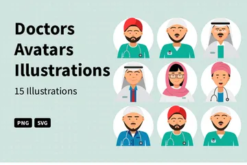 Doctors Avatars Illustration Pack