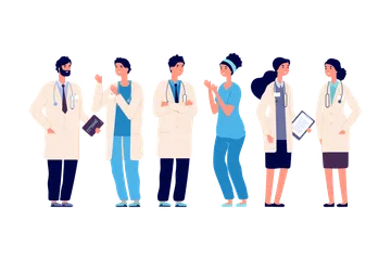 Doctors Team Illustration Pack