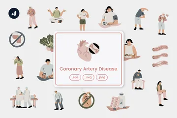 Doença arterial coronária Pacote de Ilustrações