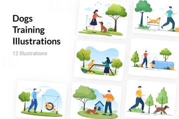 Dogs Training Illustration Pack