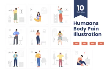 Dolor del cuerpo humano Paquete de Ilustraciones