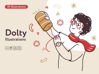 Dolty Christmas Illustration Pack