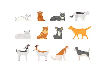 Domestic Animals Illustration Pack