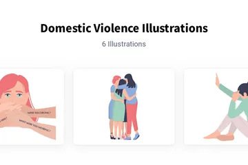 Domestic Violence Illustration Pack
