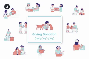 Dando donación Paquete de Ilustraciones