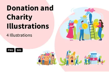 Donation And Charity Illustration Pack