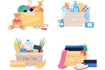 Donation Box Illustration Pack