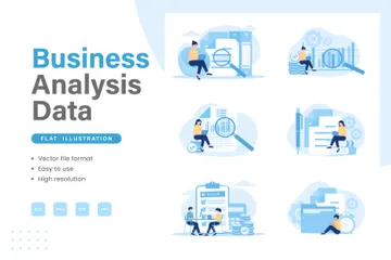 Données d'analyse commerciale Pack d'Illustrations