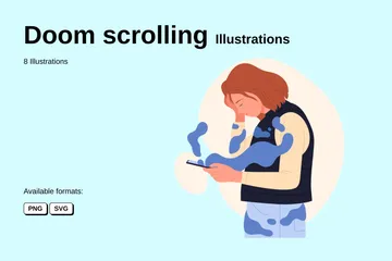 Doom Scrolling Illustration Pack