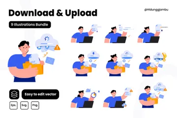 Download & Upload Illustration Pack