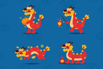 Dragon chinois Pack d'Illustrations