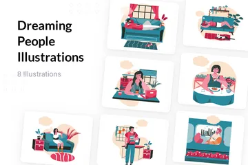 Dreaming People Illustration Pack
