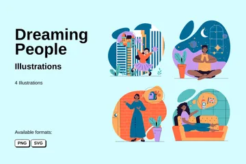 Dreaming People Illustration Pack