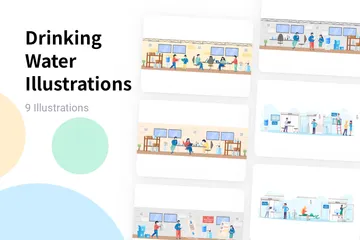Drinking Water Illustration Pack
