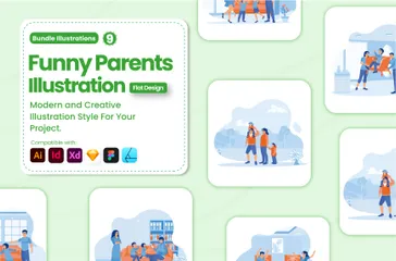 Parent drôle Illustration Pack