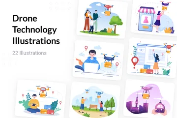 Drone Technology Illustration Pack