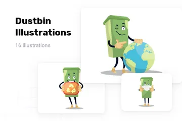 Dustbin Illustration Pack