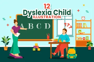 Dyslexia Children Illustration Pack