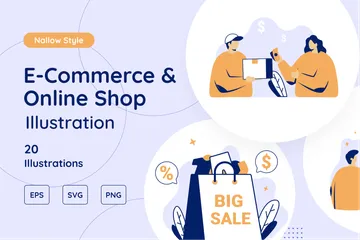 Commerce électronique et boutique en ligne Pack d'Illustrations