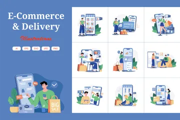 E-Commerce & Delivery Illustration Pack