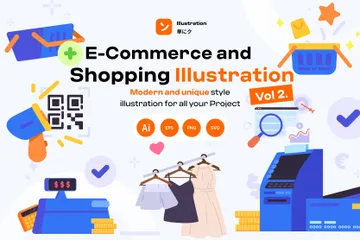 E-Commerce- und Shopping-Paket Band 2 Illustrationspack