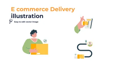 E-Commerce-Lieferung Illustrationspack