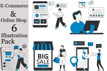 Comércio eletrônico e loja online Pacote de Ilustrações